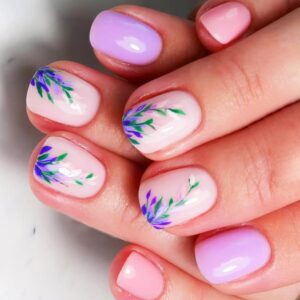 T-HOTLYST Square Press On Nail Flower Fake Nail Glues On Nail Artificial Acrylic Nail 12 Size 24pcs Stick On Nail for Women Girls - Image 3