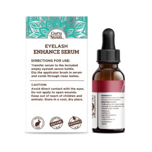 GuruNanda Natural Eyelash Enhance Serum with Dropper & Brush - 2 oz - Image 3