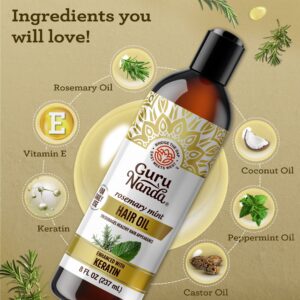 GuruNanda Rosemary Mint Hair Oil, 8 oz, Full Size - Image 6