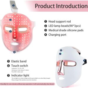 RUTAWZ LED Face Mask - 7 Color Light Therapy for Facial Skin Care, Wrinkle Reduction and Acne Improvement - Image 4