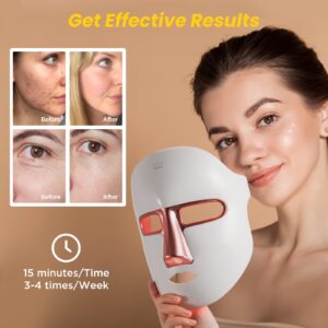 RUTAWZ LED Face Mask - 7 Color Light Therapy for Facial Skin Care, Wrinkle Reduction and Acne Improvement - Image 6