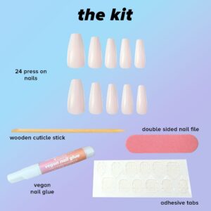Lottie London x Chaun Legend Stay Press'd, Press on Nail Set, White Chevron Tips Coffin Shape, French Split, 24 Nails - Image 4