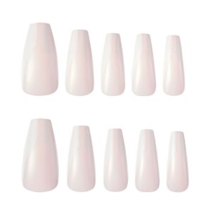 Lottie London x Chaun Legend Stay Press'd, Press on Nail Set, White Chevron Tips Coffin Shape, French Split, 24 Nails - Image 9
