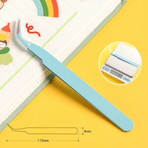 DEKAXID Stainless Steel Straight Curved Tweezers Colorful Pink Blue Purple DIY Eyelash Tweezer Nail Art Sticker Rhinestones Picking Tool - Image 1