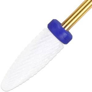 Professional Quality Ceramic White Flame Cone Shaped Bit Nail Drill Medium Grit - Image 4