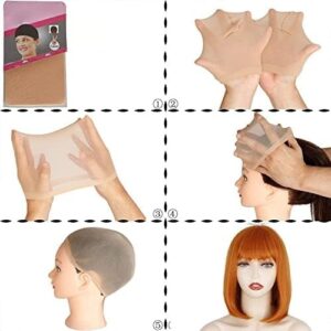 No Author Parrucche Short Bob Wig con frangia per le donne Synthetic Bob Parrucche Arancia Nero - Image 3
