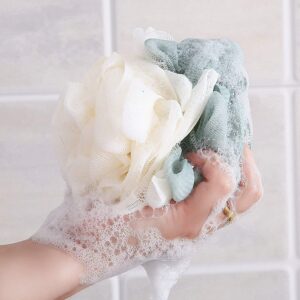 4 Pack Loofah Bath Sponge Lace Mesh,Sponge Loofahs, Multi Color Bath Loofah Sponge Assortment for Silky Skin, Full Cleanse Lather Luxurious Bathing Accessories - Image 3