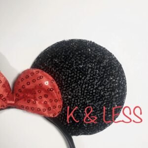 Minnie Mickey Mouse Ears Headbands 12Pcs Black Red Bow Party Favors Birthday - Image 3