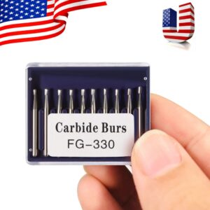 Crisp - Dental Round Carbide Steel Drills Burs Fg-330 Bur Fit High Speed Handpiece - Image 2
