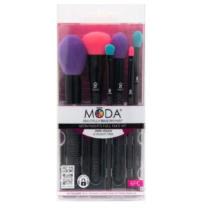Moda Brush Neon Nights 6pc Full Face Makeup Brush Kit - Image 6