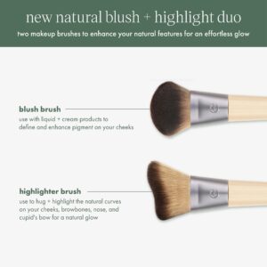 EcoTools Blush + Highlight Brush Duo, Face Makeup Brushes, 2 Piece Set - Image 4