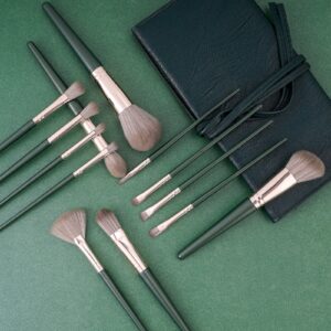 Makeup Brushes 14 Pcs Premium Synthetic Makeup Kit,Foundation Brush Eyeshadow Brush Make up Brushes Set Green - Image 3