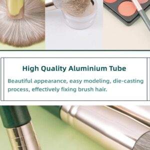 Makeup Brushes 14 Pcs Premium Synthetic Makeup Kit,Foundation Brush Eyeshadow Brush Make up Brushes Set Green - Image 4