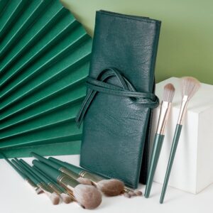 Makeup Brushes 14 Pcs Premium Synthetic Makeup Kit,Foundation Brush Eyeshadow Brush Make up Brushes Set Green - Image 10