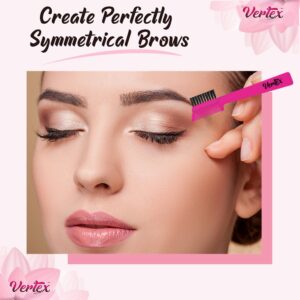 Vertex Beauty Eyebrow Brush Comb Duo Spoolie Eye Brow Thin Angled Makeup Brush Concealer Brush to Shape Arched Eyes Duo Brushes for Filling Pomade Gel Flat Defining Arches Eyeliner Stencil Contour Kit - Image 7