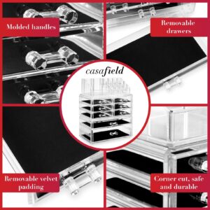 Casafield Cosmetic Makeup Organizer & Jewelry Storage Display Case, Clear Acrylic - Image 4