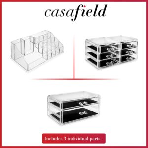 Casafield Cosmetic Makeup Organizer & Jewelry Storage Display Case, Clear Acrylic - Image 5