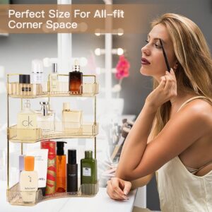 Garmic 3-Tier Bathroom Counter Organizer Countertop Storage Organizer Makeup Organizer Space Saving Vanity Trays – Gold - Image 5