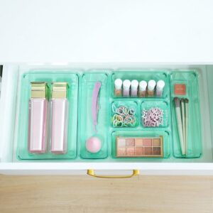 Trotianingyu 25 PCS Plastic Drawer Organizers Set,4-Size Drawer Organizer Trays -Green - Image 3