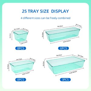 Trotianingyu 25 PCS Plastic Drawer Organizers Set,4-Size Drawer Organizer Trays -Green - Image 4