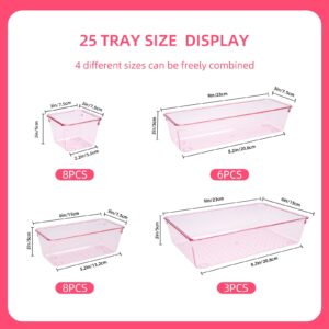 Trotianingyu 25 PCS Plastic Drawer Organizers Set,4-Size Drawer Organizer Trays -Green - Image 10
