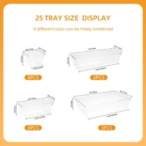 Trotianingyu 25 PCS Plastic Drawer Organizers Set,4-Size Drawer Organizer Trays -Green - Image 21
