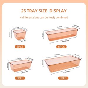 Trotianingyu 25 PCS Plastic Drawer Organizers Set,4-Size Drawer Organizer Trays -Green - Image 25