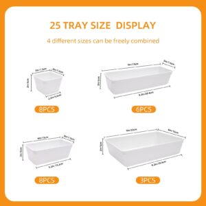 Trotianingyu 25 PCS Plastic Drawer Organizers Set,4-Size Drawer Organizer Trays -Green - Image 35