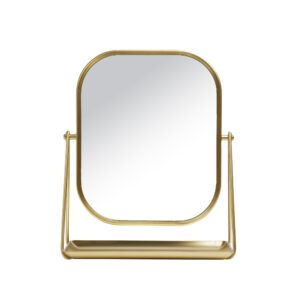 Mainstay Round Edge Tabletop Easel Mirror with a Modern Gold Finish Vanity Mirror 7" x 5" - Image 5