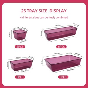 Trotianingyu 25 PCS Plastic Drawer Organizers Set,4-Size Drawer Organizer Trays -Green - Image 39