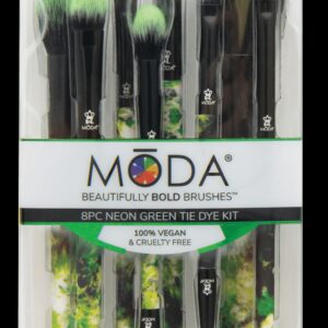 Moda Brush Neon Pink Tie Dye 8pc Makeup Brush Kit - Image 10