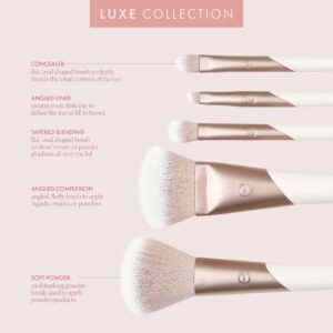 EcoTools Luxe Natural Makeup Brush Set, for Face, Cheek, and Eye Makeup, 5 Piece Set - Image 4