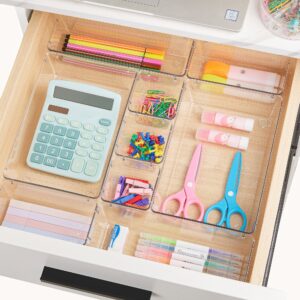 Vtopmart 26 PCS Clear Plastic Stackable Organizer Bins,Makeup Drawer Organizers and Vanity Organizer - Image 4
