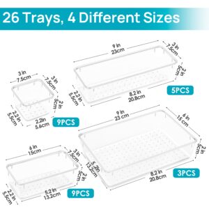 Vtopmart 26 PCS Clear Plastic Stackable Organizer Bins,Makeup Drawer Organizers and Vanity Organizer - Image 5