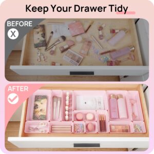 Vtopmart 26 PCS Clear Plastic Stackable Organizer Bins,Makeup Drawer Organizers and Vanity Organizer - Image 11