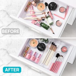 Vtopmart 26 PCS Clear Plastic Stackable Organizer Bins,Makeup Drawer Organizers and Vanity Organizer - Image 18
