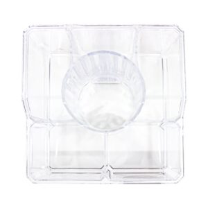 Equate Clear Makeup & Beauty Accessories Organizer with 6 Compartments, Size 7" x 7" x 4" - Image 4