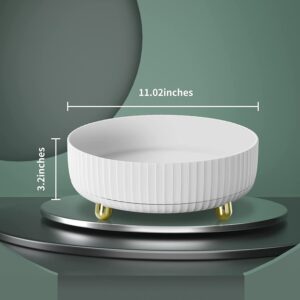 360° Rotating Makeup Organizer - Large White Cosmetic Storage with Perfume Tray for Dresser & Bathroom | Spacious Vanity Organizer for Jewelry & Skincare Essentials - Image 4