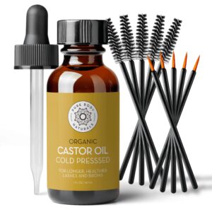 Castor Oil for Eyelashes and Eyebrows - Brow and Lash Growth Serum - 1 fl oz - Pure Body Naturals - Image 1