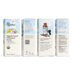 Sky Organics Organic Castor Oil Eyelash Serum for Fuller-Looking Lashes and Brows, 1 fl oz - Image 7