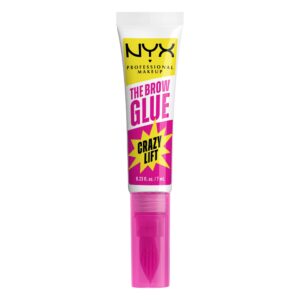 NYX Professional Makeup The Brow Glue Crazy Lift, Shaping Flake-Proof Eyebrow Gel, 24 Hour Hold, Clear, 0.23 fl oz - Image 1