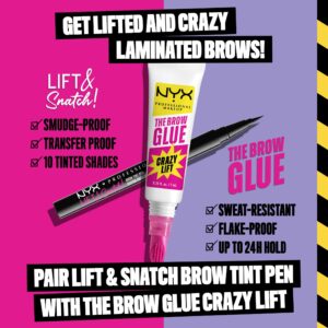 NYX Professional Makeup The Brow Glue Crazy Lift, Shaping Flake-Proof Eyebrow Gel, 24 Hour Hold, Clear, 0.23 fl oz - Image 8