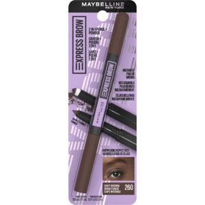 Maybelline Express Brow 2-In-1 Pencil and Powder Eyebrow Makeup, Deep Brown - Image 2