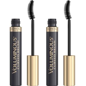 L'Oreal Paris Makeup Voluminous Original Volume Building Curved Brush Mascara, Black, 2 Count