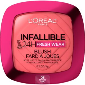 L'Oréal Paris Infallible Blush, Soft Matte Finish, Up to 24H, Confident Pink, 0.31 oz - Image 24