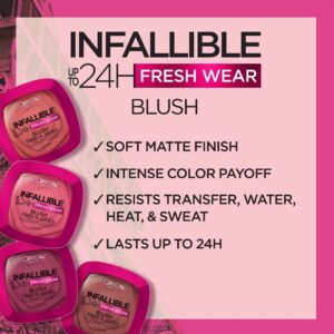 L'Oréal Paris Infallible Blush, Soft Matte Finish, Up to 24H, Confident Pink, 0.31 oz - Image 27
