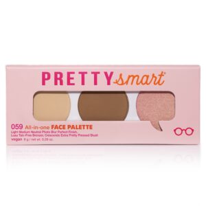 Pretty Smart All-in-one Face Palette 060, Light Neutral Photo Blur Perfect Finish, Hermosa Too Talc-Free Bronzer, Goddess Extra Pretty Pressed Blush, 8g - Image 14
