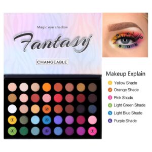 Professional Neutral Eyeshadow Makeup Palette, 40 Pigmented Matte Shimmer Warm Eye Shadows, Naked Nudes Rose Gold Smoky Brown Pressed Powder Pallet Make Up Kit - Image 5