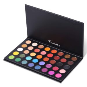 Professional Neutral Eyeshadow Makeup Palette, 40 Pigmented Matte Shimmer Warm Eye Shadows, Naked Nudes Rose Gold Smoky Brown Pressed Powder Pallet Make Up Kit - Image 7