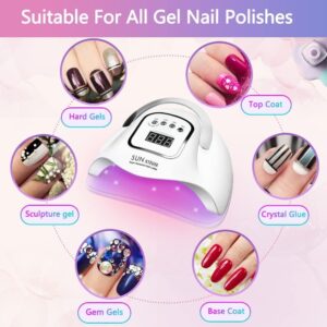 DEISNGB UV LED Nail Lamp, Nail dryer, 280W Fast UV Light for Nails Gel Polish, Professional Curing with 4 Timer Setting Auto Sensor, LED Gel Nail Dryer for Fingernail and Toenail Home Salon Use - Image 5